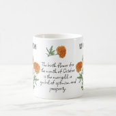 Oktober Birth Blume Marigold Add Name Kaffeetasse (Mittel)