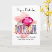 Oktober Birthstone Grußkarte Karte (Gelbe Blume)