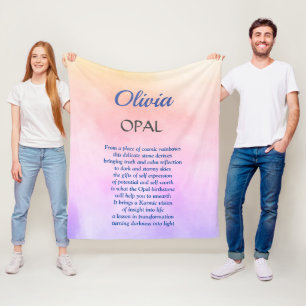 Oktober Birthstone Opal Design Fleecedecke