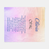 Oktober Birthstone Opal Design Fleecedecke (Vorderseite (Horizontal))