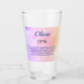 Oktober Birthstone Opal Design Glas (Vorderseite)
