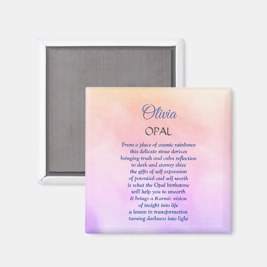 Oktober Birthstone Opal Design Magnet (Vorderseite/Rückseite)