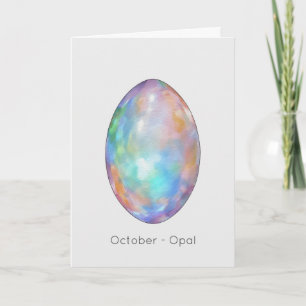 Oktober Birthstone Opal Happy Birthday Card Karte