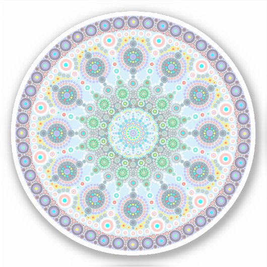 Oktober Birthstone Opal Mandala Sticker (Vorderseite)