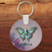 Oktober Birthstone Schlüsselanhänger - Opal Moth D (Vorderseite)