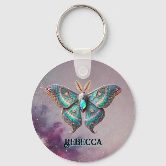 Oktober Birthstone Schlüsselanhänger - Opal Moth D (Vorderseite)