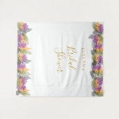 Oktober Blätter Elegantes Gold Script Brautparty Wandteppich (Vorderseite (Horizontal))