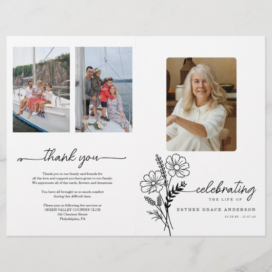 Oktober Blume Beerdigung Programm Flyer (Vorne)