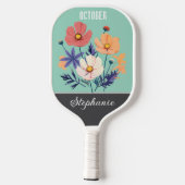 Oktober Blume Individuelle Name Pickleball Schläger (Rückseite)