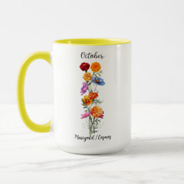 Oktober Blume Marigold und Cosmos Tasse