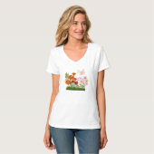 Oktober Blume und Stein T-Shirt (Vorderseite Vollansicht)