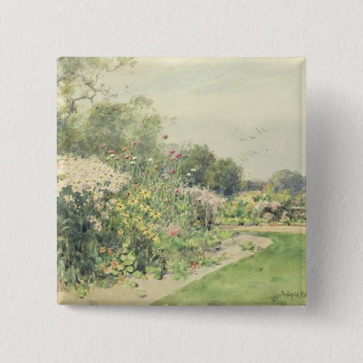 Oktober-Blumen Button (Vorderseite)