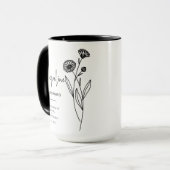 Oktober Bridesmaid | Pot Marigold Birth Blume Tasse (Vorderseite Links)