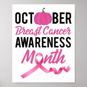 Oktober Brustkrebs-Aufklärungsmonat mit Niedlichem Poster