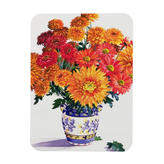 Oktober Chrysanthemen Magnet (Vertikal)