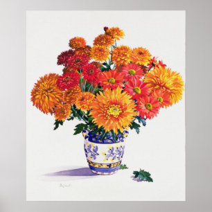 Oktober Chrysanthemen Poster