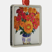 Oktober-Chrysanthemen Silbernes Ornament (Rechts)