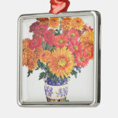 Oktober-Chrysanthemen Silbernes Ornament (Links)