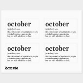 Oktober Definition Rechteckiger Aufkleber (Blatt)