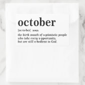 Oktober Definition Rechteckiger Aufkleber (Tasche)