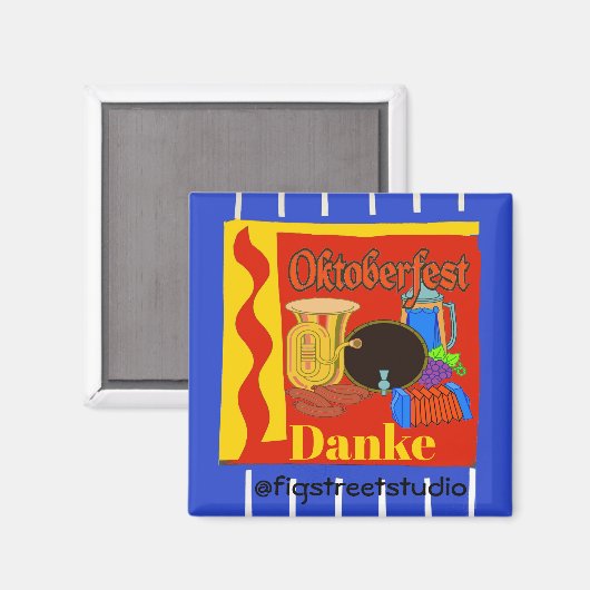 Oktober Fest, Danke, Edit Text Magnet (Vorderseite/Rückseite)