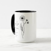 Oktober Flower Girl | Cosmos Birth Blume Tasse (Vorderseite Links)
