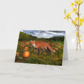 "Oktober Fox"-Begrüßung Karte (Gelbe Blume)