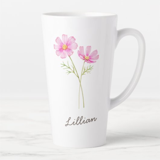 Oktober Geburtmonat Blume Cosmos Milchtasse (Rechts)