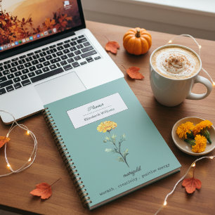 Oktober-Geburtsblume Ringelblume Personalisiert Planer