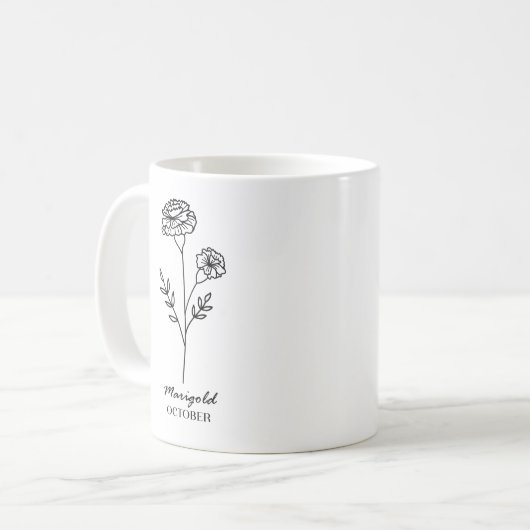 Oktober Geburtsmonat-Blume Kaffeetasse (Vorderseite Links)