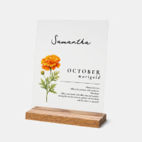 Oktober Geburtsmonat Blume Marigold Personalisiert