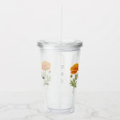 Oktober Geburtsmonat Blume Marigold Personalisiert Acryltrinkbecher (Rechts)