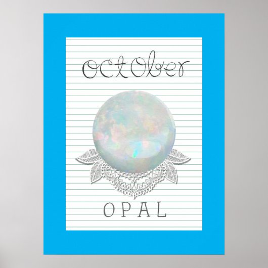 Oktober Geburtsstein Opal Kunstwerk Poster (Vorne)