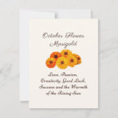 Oktober Geburtstag Blume Marigold Elegante (Vorderseite)