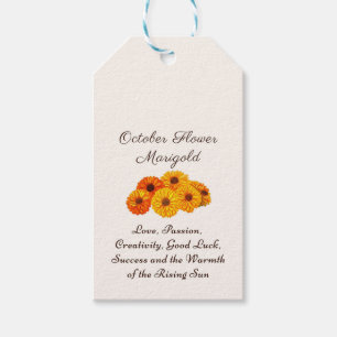 Oktober Geburtstag Blume Marigold Elegante Geschenkanhänger