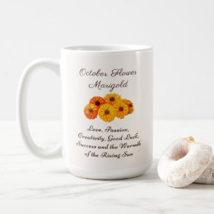Oktober Geburtstag Blume Marigold Elegante Kaffeetasse