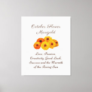 Oktober Geburtstag Blume Marigold Elegante Leinwanddruck