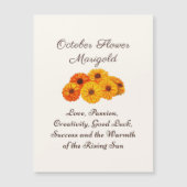 Oktober Geburtstag Blume Marigold Elegante Magnetkarte (Vorderseite)
