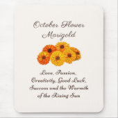 Oktober Geburtstag Blume Marigold Elegante Mousepad (Vorne)
