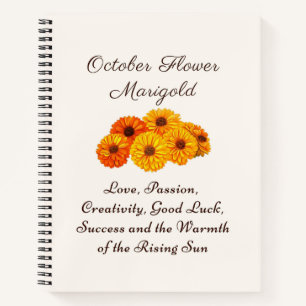 Oktober Geburtstag Blume Marigold Elegante Notizblock