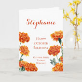 Oktober Geburtstag Blume Marigold Geburtstag Karte (Gelbe Blume)