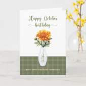 Oktober Geburtstag Marigold Geburtsmonat Blume Karte (Gelbe Blume)