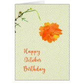 Oktober Geburtstag mit Cosmos-Blume (Vorne)