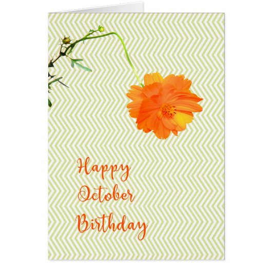 Oktober Geburtstag mit Cosmos-Blume (Vorne)