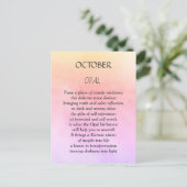 Oktober Geburtstags-Birthstone Opal Postkarte (Stehend Vorderseite)
