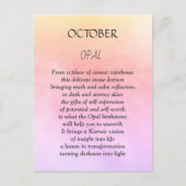 Oktober Geburtstags-Birthstone Opal Postkarte (Vorderseite)