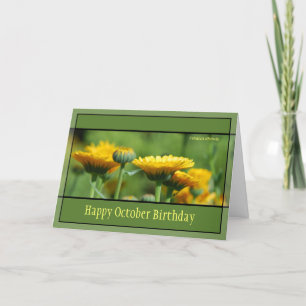 Oktober Geburtstagskarte Blume Karte