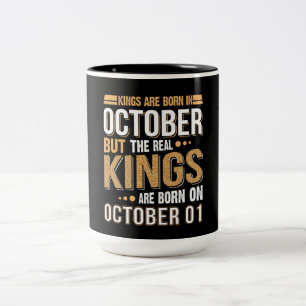 Oktober-Geschenk Die Könige sind im Oktober Gebor Zweifarbige Tasse