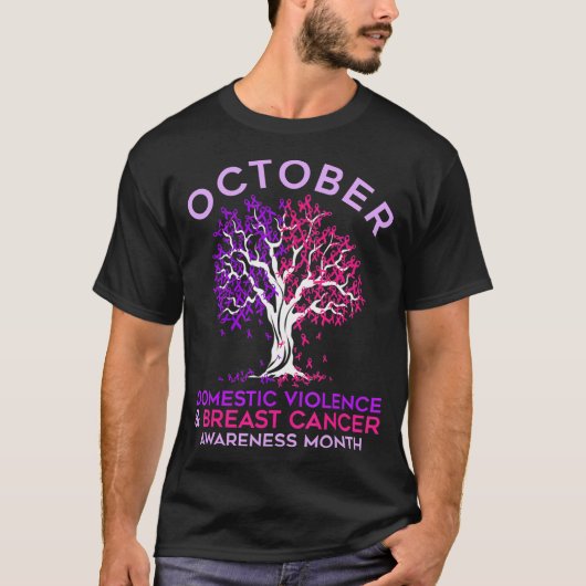 Oktober Gewalt und Brustkrebs T-Shirt (Vorderseite)