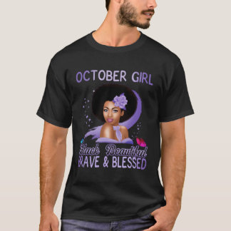 Oktober Girl Black schön tapfer und gesegnet für T-Shirt